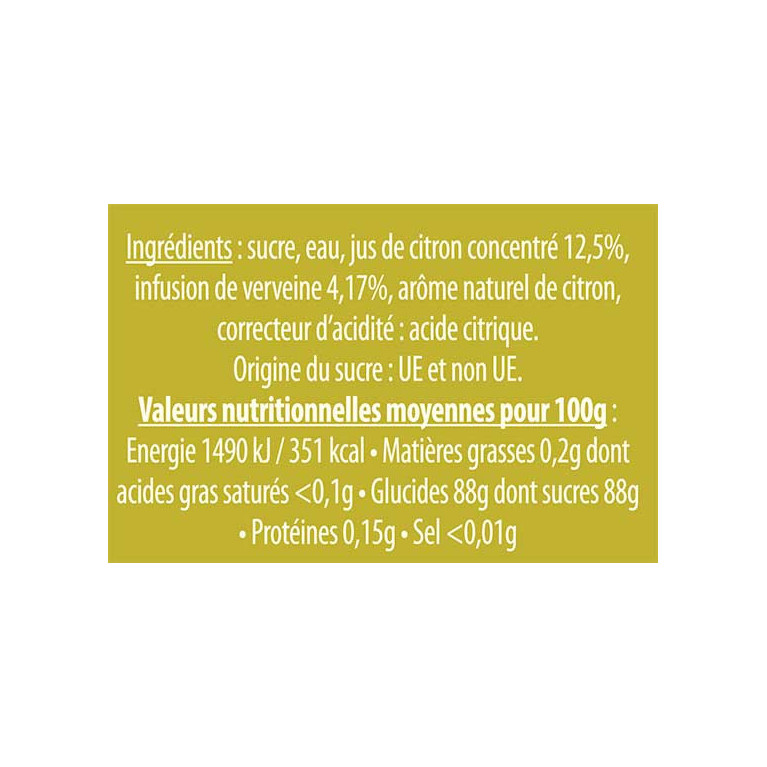 Sirop citron verveine | Accueil · Le Roy René