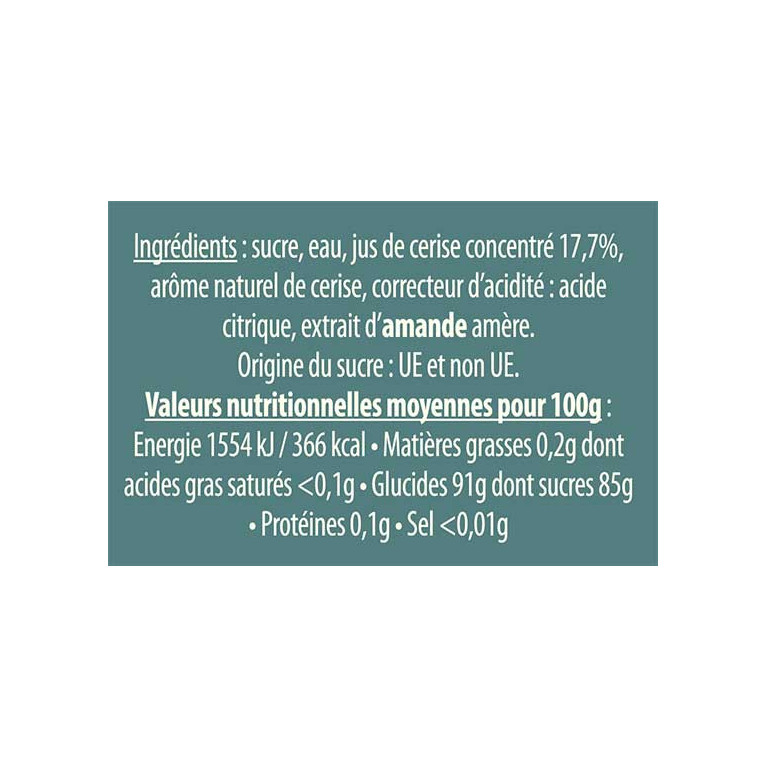 Sirop cerise amande | Accueil · Le Roy René