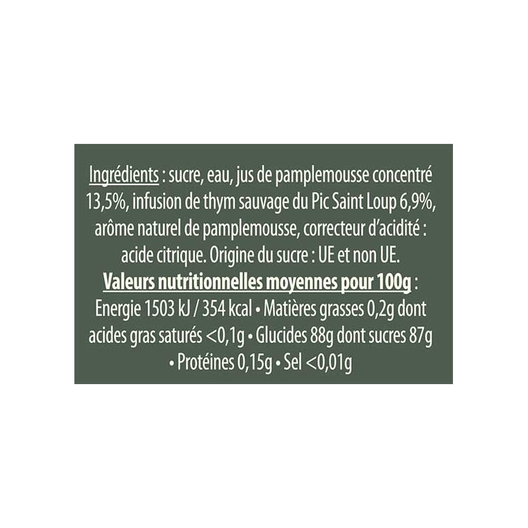 Sirop pamplemousse thym | Accueil · Le Roy René