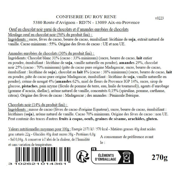 Grand oeuf au chocolat noir - Exclusivité boutique | PÂQUES · Le Roy René