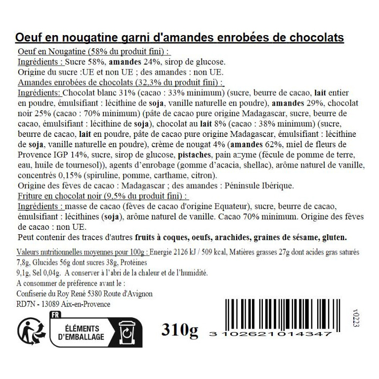 Grand oeuf en nougatine - Exclusivité boutique | PÂQUES · Le Roy René