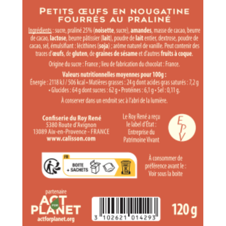 Petits œufs en nougatine fourrés au praliné | PÂQUES · Le Roy René