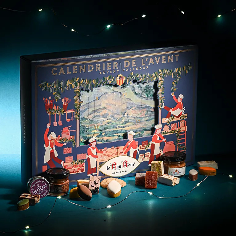 Calendrier de l'avent : le Roy René et Cézanne, une ode à la Provence. Avec la mise en avant de tous les produits qui le compose